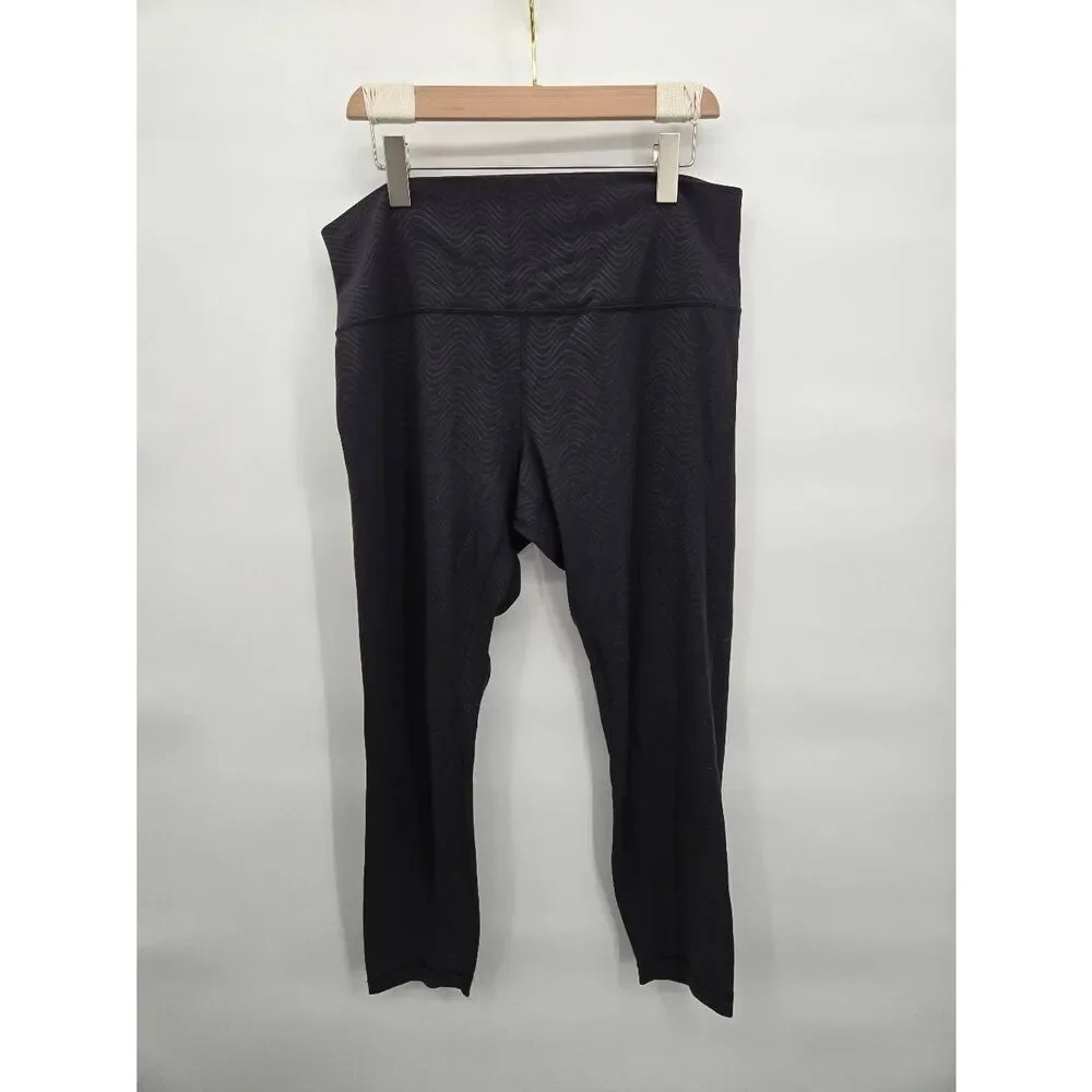 Lululemon Align HR Pant 28” Size 16 Nulu Black Wavy Print High Rise